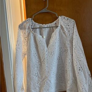 Lilly Pulitzer White Eyelet Lace Women's Top